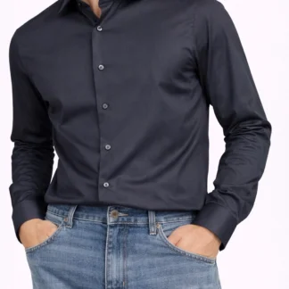 Camicia “NO STIRO” blu navy